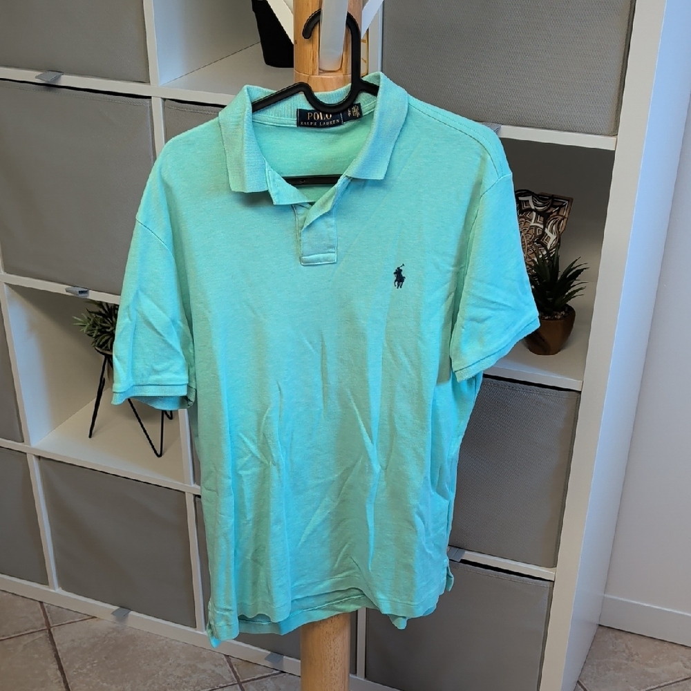 Polo by Ralph Lauren Men's Aqua Polo Shirt